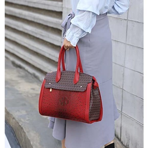 Modern Mkf Crossbody Strap Satchel For – Pu Textured Top Handle Pocketbook – - Picture 2 of 7